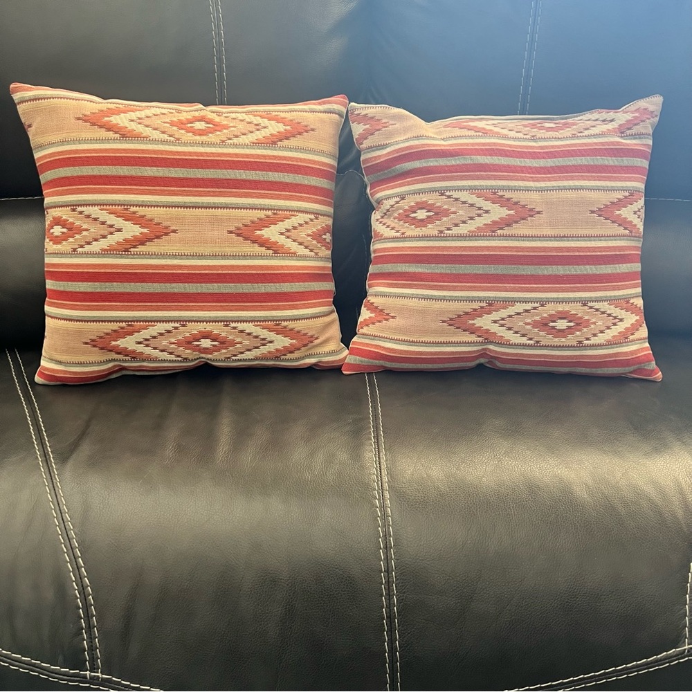 Vintage Southwestern Throw Pillows 16 x 14 1/2